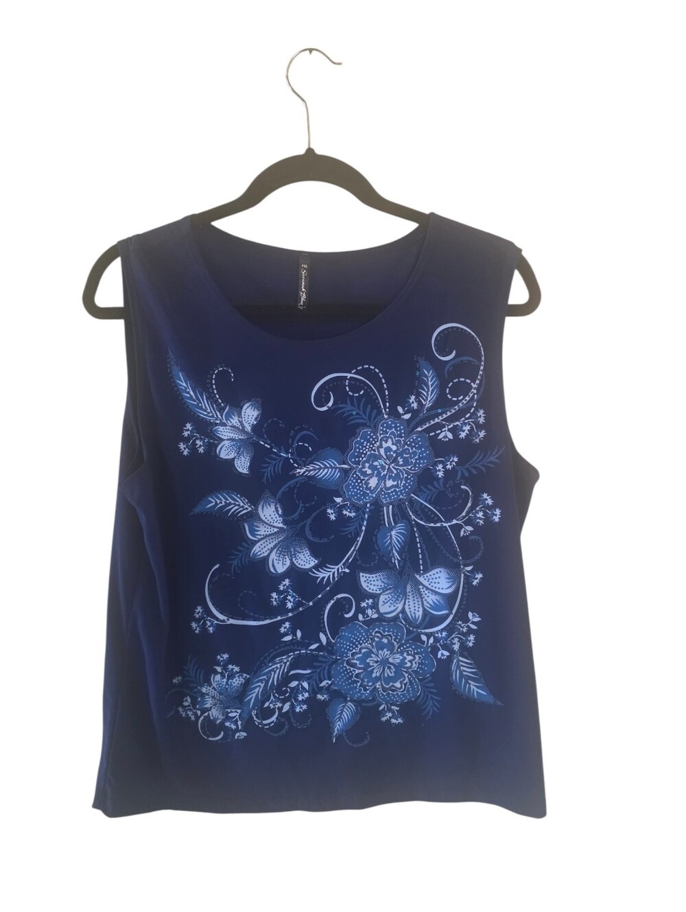 Savanah Blues Navy Floral Print Women's Top